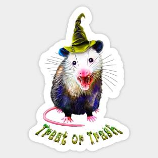 Treat or trash Halloween Possum Sticker